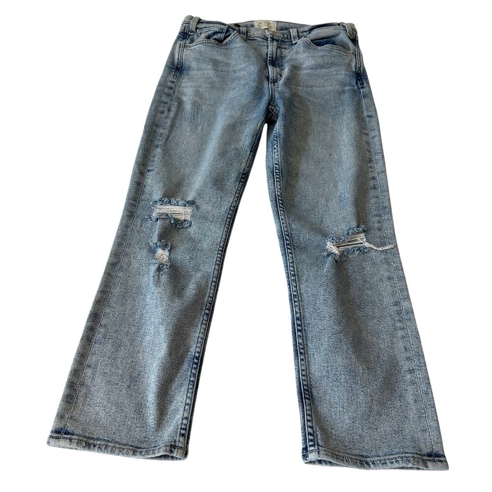 McGuire Women's Valletta Straight Leg Jeans Sz31 Petite Distressed Acid Wash Y2K